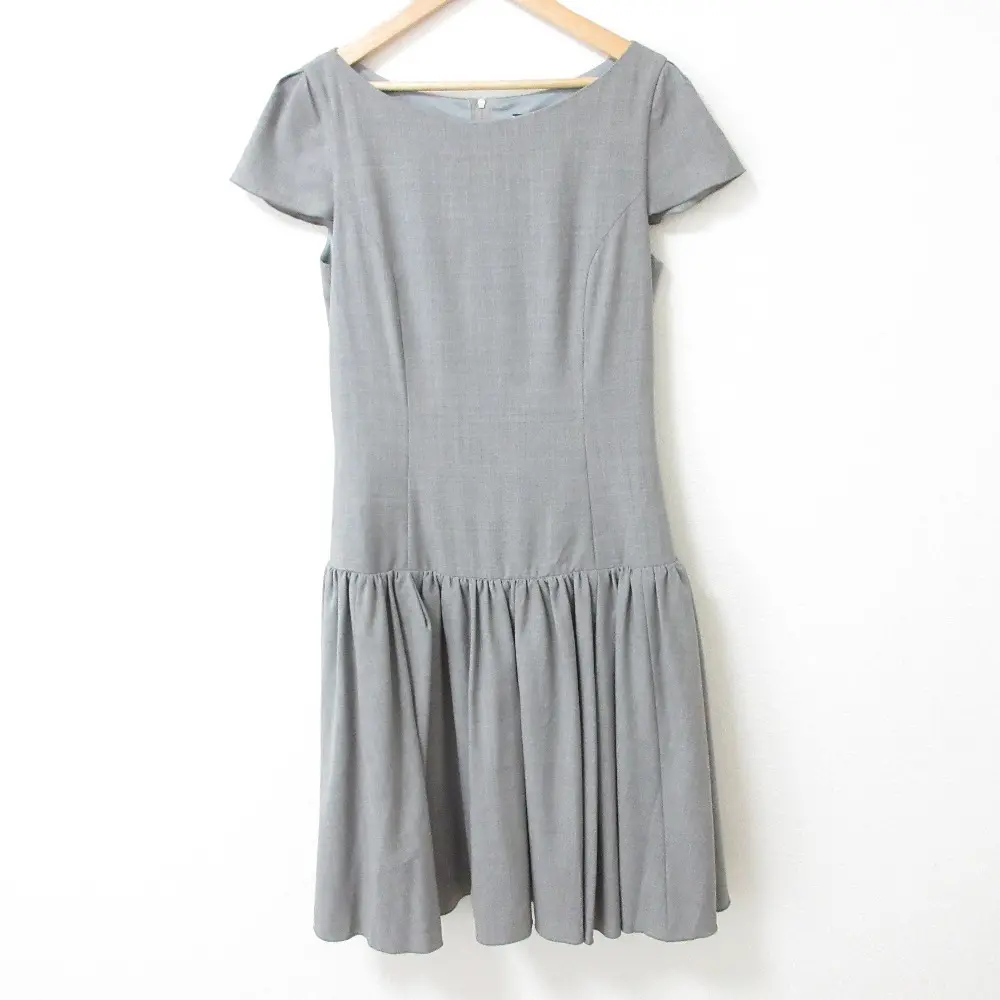 FOXEY NEW YORK ノースリーブフレアワンピース グレー FOXEY NEW YORK フォクシーニューヨーク レディシェイプ ストレッチ