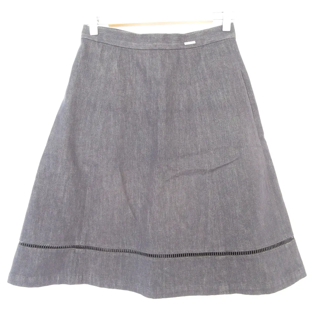 FOXEY NEW YORK フォクシーニューヨーク Skirt INDIGO ひざ丈 デニムスカート 37031 サイズ38 インディゴ