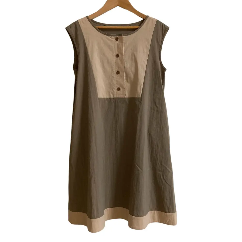 FOXEY NEW YORK フォクシーニューヨーク ストレッチ ノースリーブ ミニワンピース 31732 サイズ38 ベージュ