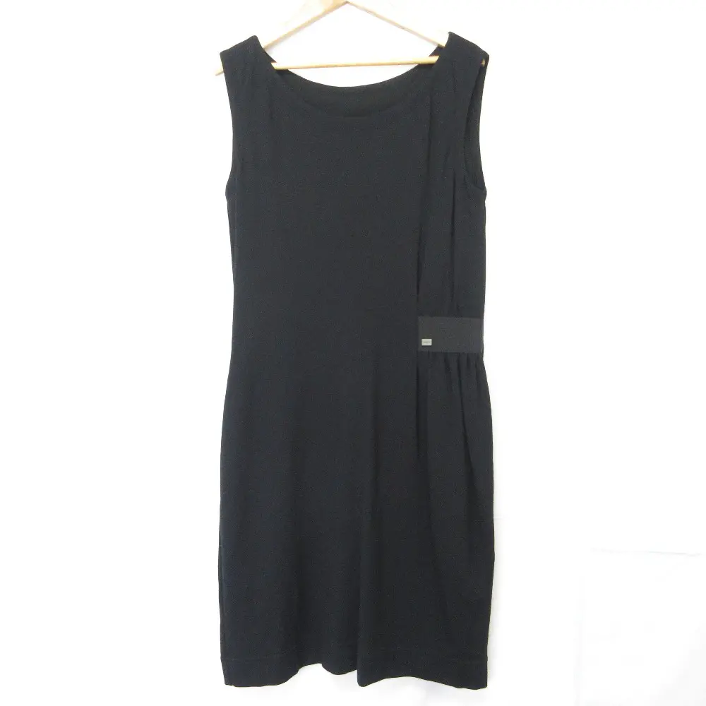 FOXEY NEW YORK フォクシーニューヨーク ストレッチ ノースリーブ ひざ丈 アシンメトリー ワンピース 31655 サイズ40 ブラックの買取実績【2025年8月買取】