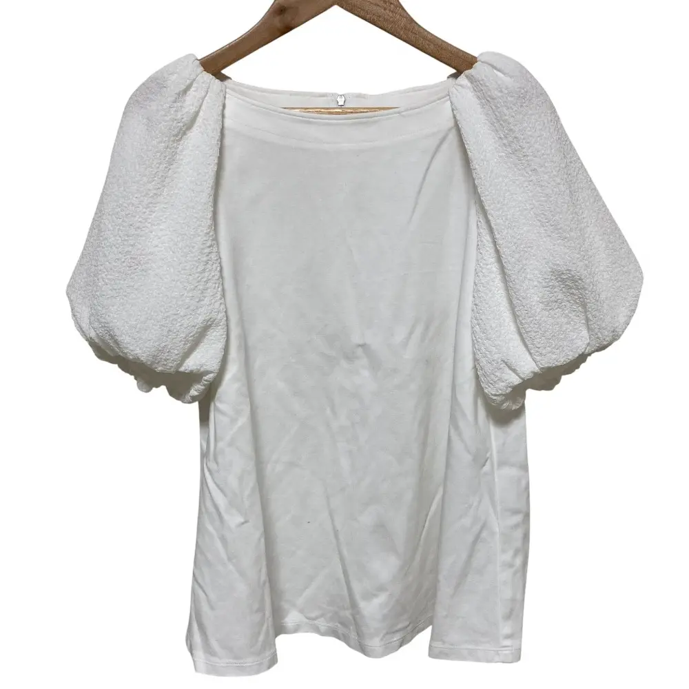 FOXEY NEW YORK フォクシーニューヨーク 2022年モデル PLISSE TOP パフスリーブ ブラウス 42991 サイズ38 ホワイト