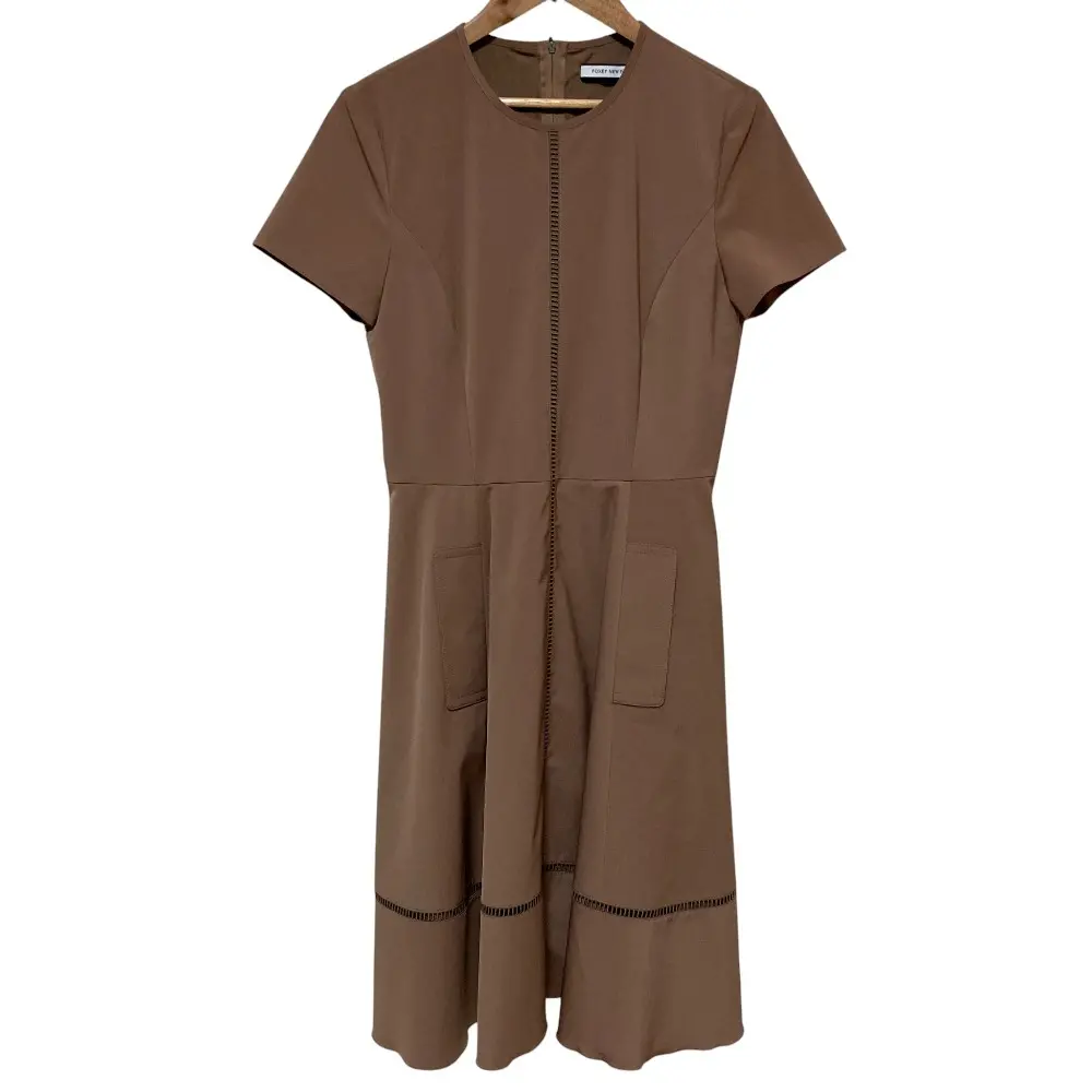FOXEY NEW YORK フォクシー ニューヨーク Fagotting Fit and Fleur Dress ワンピース 34810 サイズ40 ブラウン