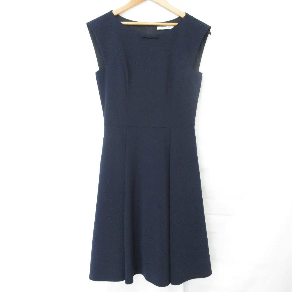 FOXEY NEW YORK フォクシーニューヨーク Front Ribbon Dress ノースリーブワンピース 34387 サイズ40 ネイビー