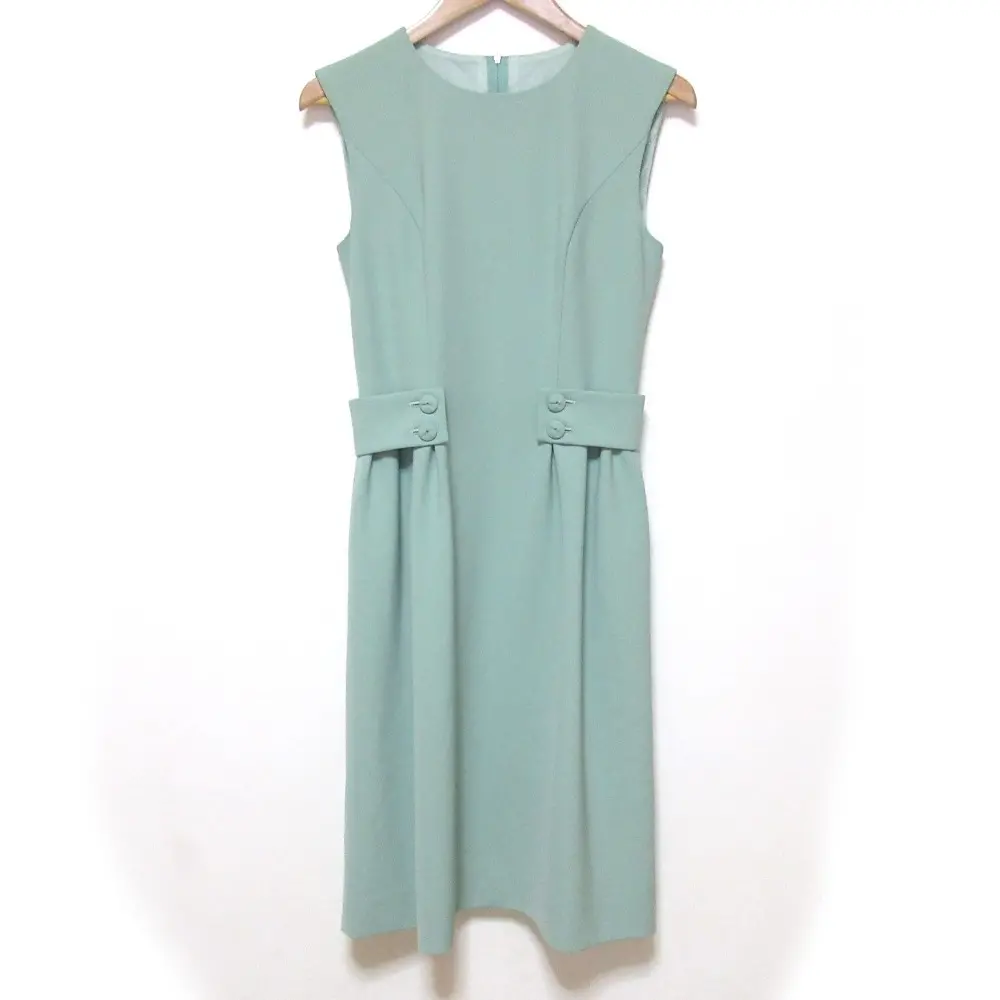FOXEY NEW YORK フォクシーニューヨーク タンクフラワーワンピース ノースリーブ ミディドレス 29380 サイズ38 グリーン