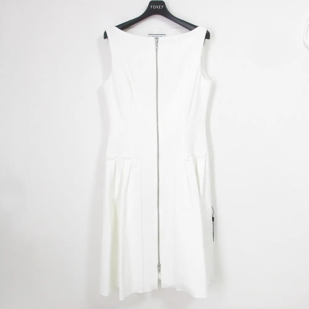 FOXEY NEW YORK フォクシーニューヨーク フロントジップ ノースリーブ ワンピース 39354 サイズ40 ホワイト