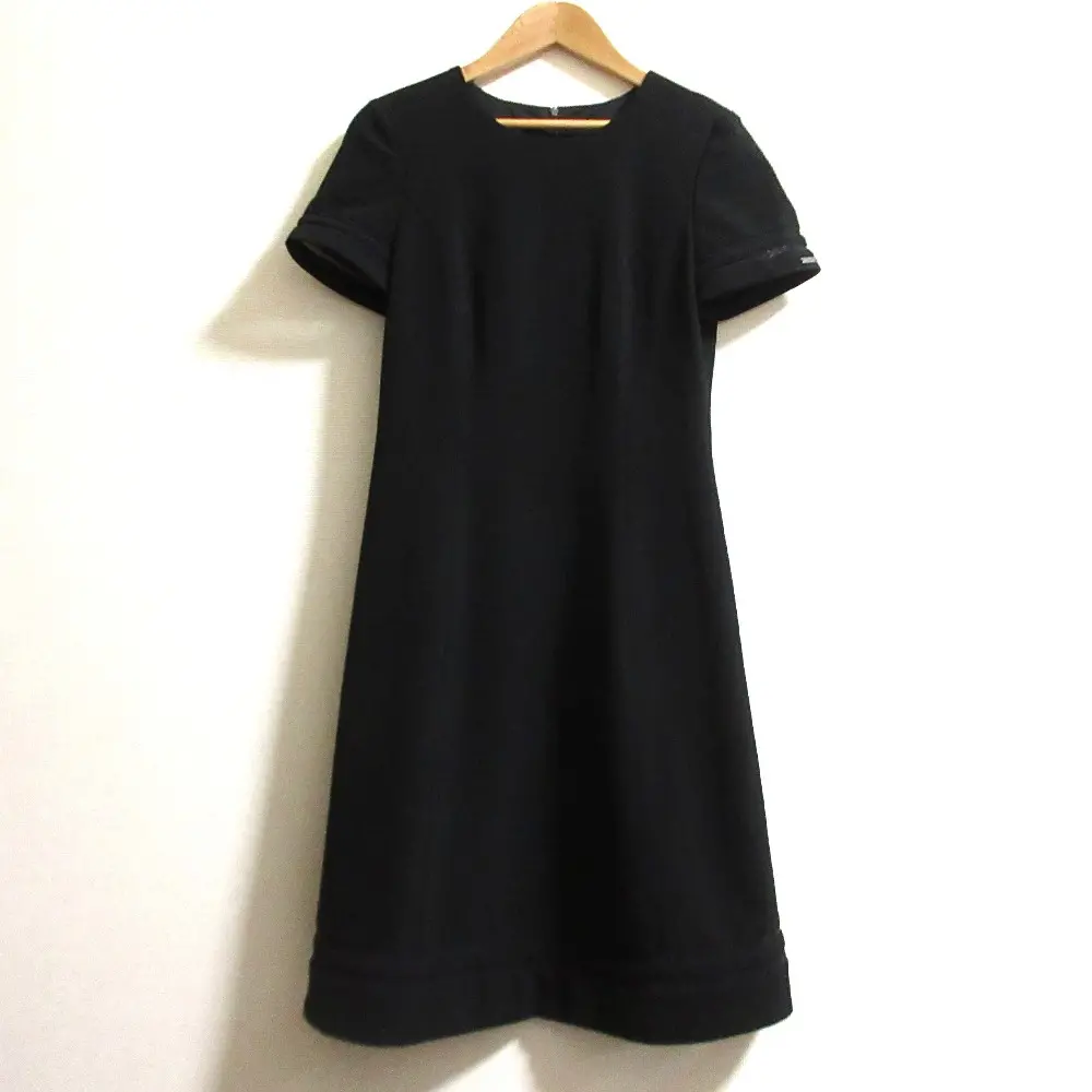 FOXEY NEW YORK フォクシーニューヨーク ショートスリーブ ドレス ひざ丈 ワンピース 29066 サイズ40 ブラック