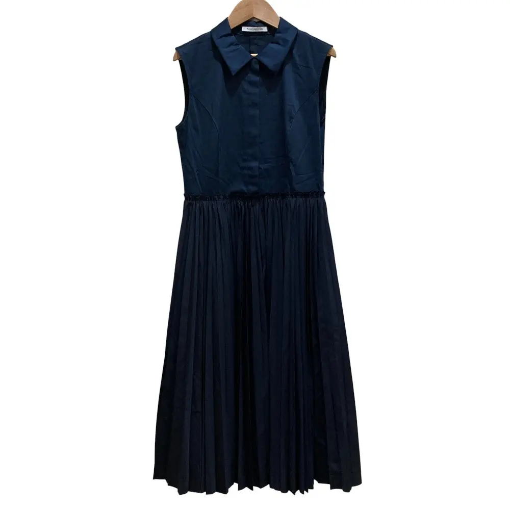 FOXEY NEW YORK フォクシーニューヨーク Sevilla Dress プリーツ ノースリーブ ワンピース 42764 サイズ40 ネイビー