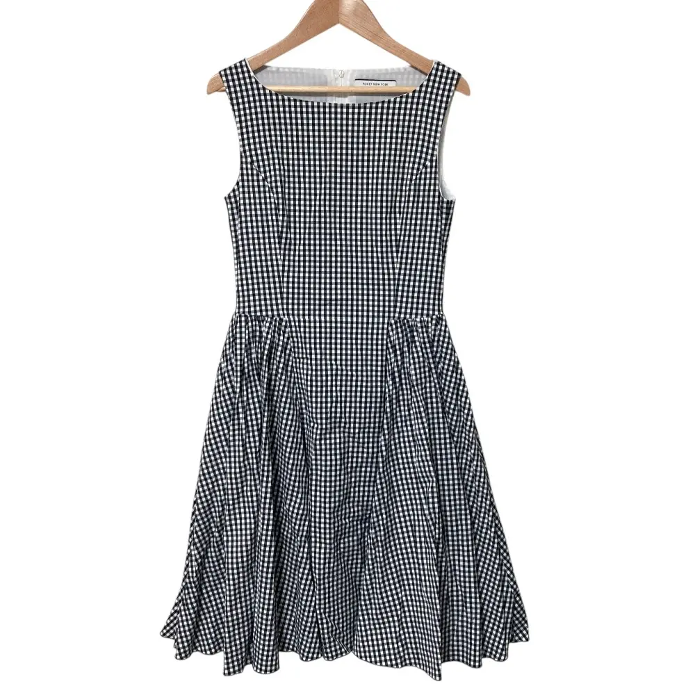 FOXEY NEW YORK フォクシーニューヨーク ギンガムチェック ノースリーブドレス ワンピース 40087 サイズ38 ブラック ホワイトの買取実績【2026年1月買取】