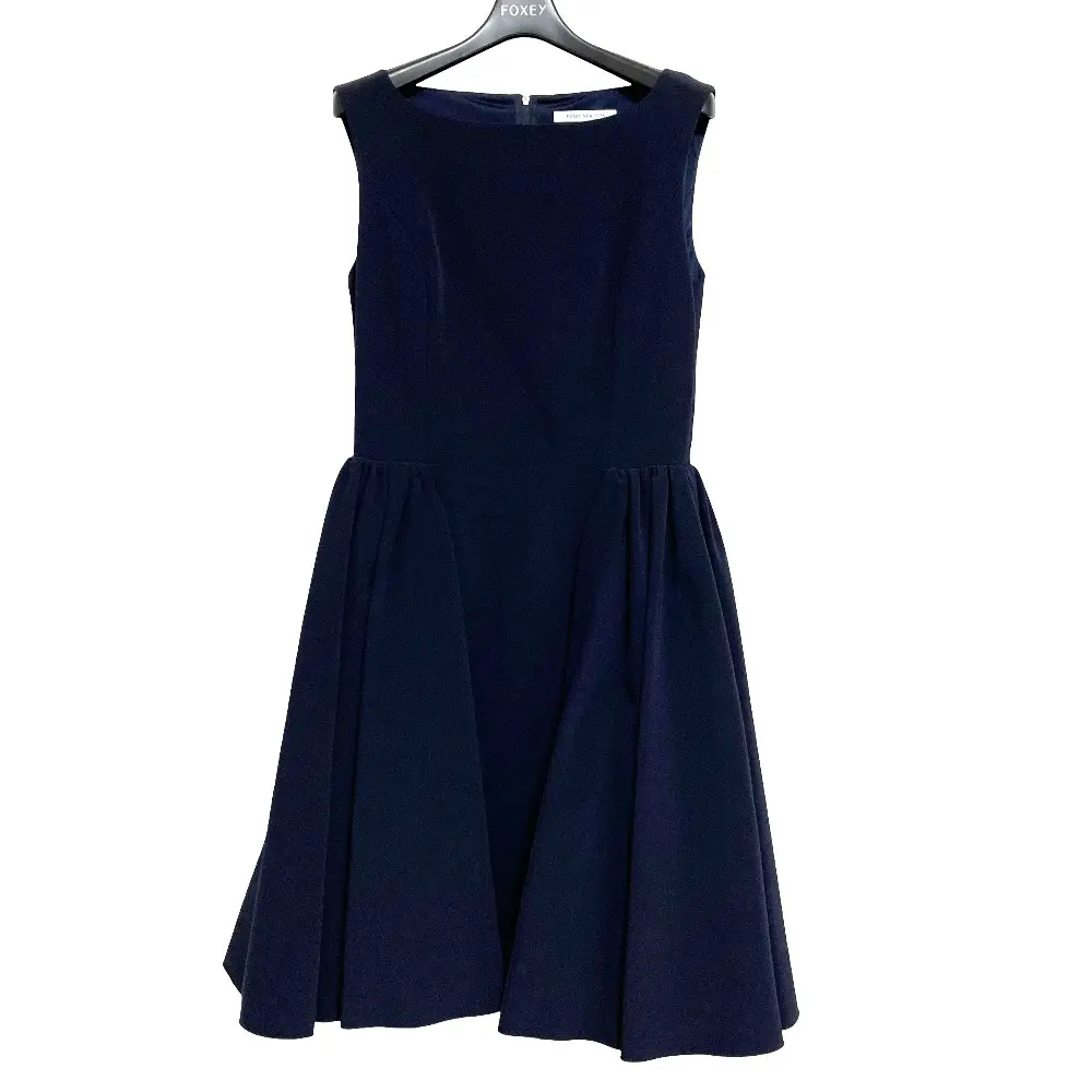 FOXEY NEW YORK フォクシーニューヨーク Side Gathers Dress ワンピース 38328 サイズ40 ネイビー