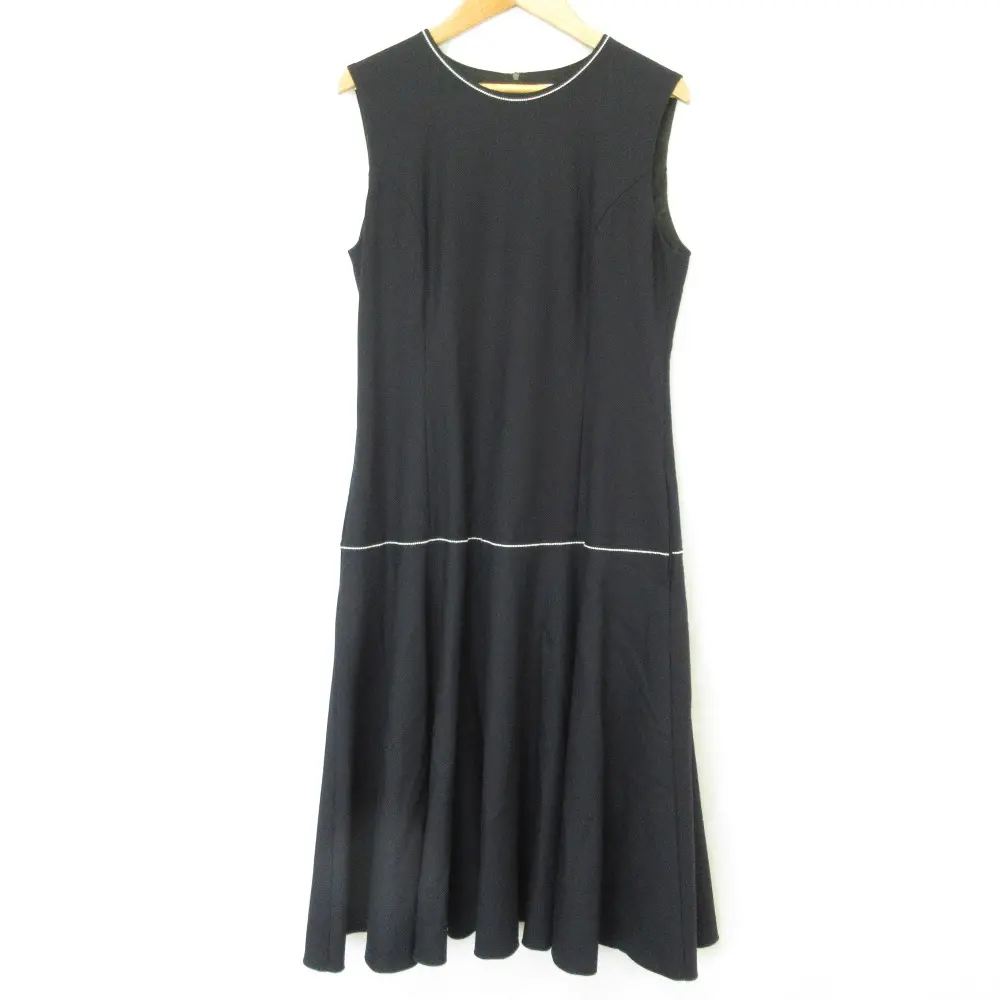 FOXEY NEW YORK フォクシーニューヨーク ロング ノースリーブワンピース 38967 サイズ40 ネイビー