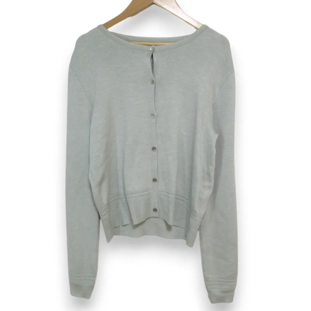 FOXEY フォクシー シルク ストレッチ 長袖 ニット カーディガン 40124 サイズ40 ミントグリーン