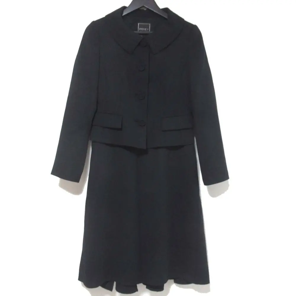 FOXEY フォクシー シングル ジャケット+ひざ丈ワンピース サクセススーツ セットアップ 28048 40サイズ ダークネイビー