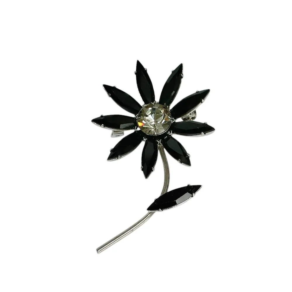 FOXEY フォクシー フラワーモチーフ 花 ビジュー ピンブローチ コサージュ アクセサリー ブラック