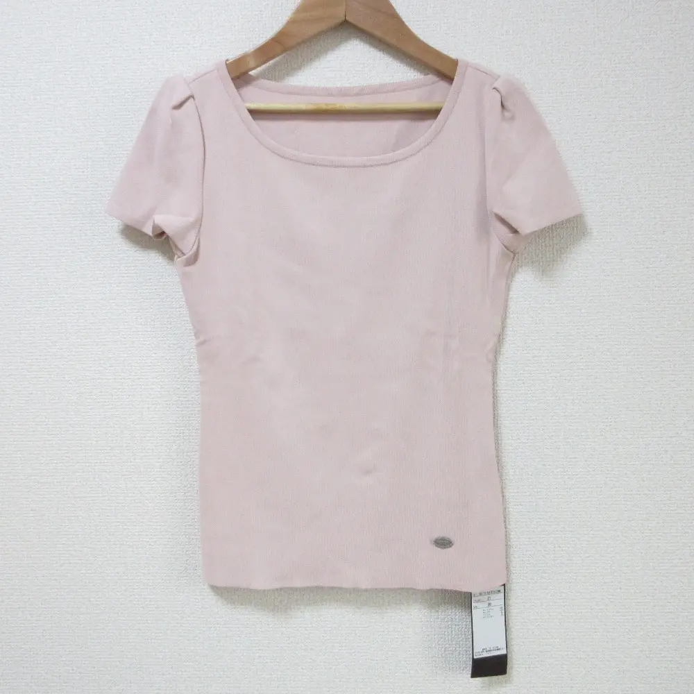 訳アリ FOXEY フォクシー Jelly Bean Sweater 半袖 タックスリーブ ジェリービーンセーター ニットカットソー 36173 38 ピンク