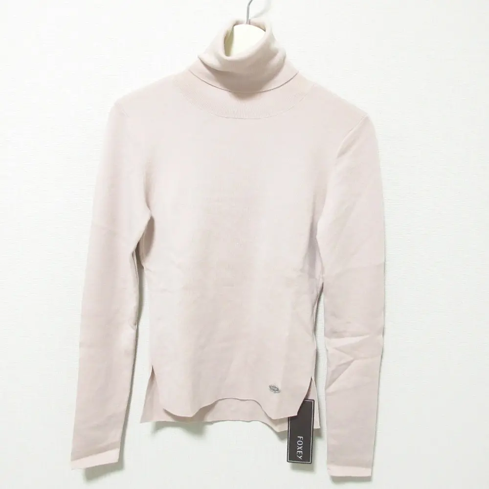 FOXEY フォクシー Turtleneck Sweater グレースウール 長袖 タートルネック プルオーバー ニット セーター 36280 38 ピンク