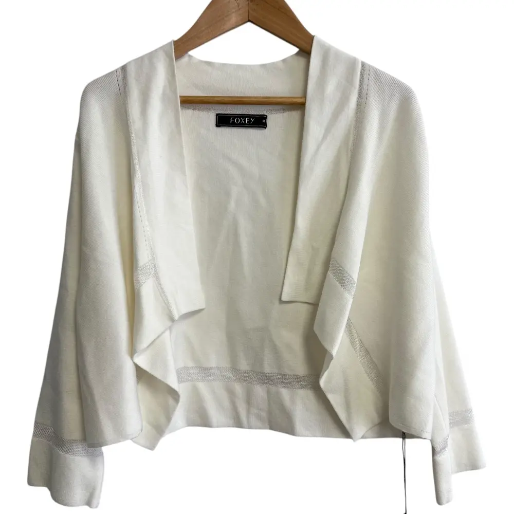 FOXEY フォクシー シアーライン 七分袖 ショート丈 ボレロ カーディガン 31519 38 ホワイト