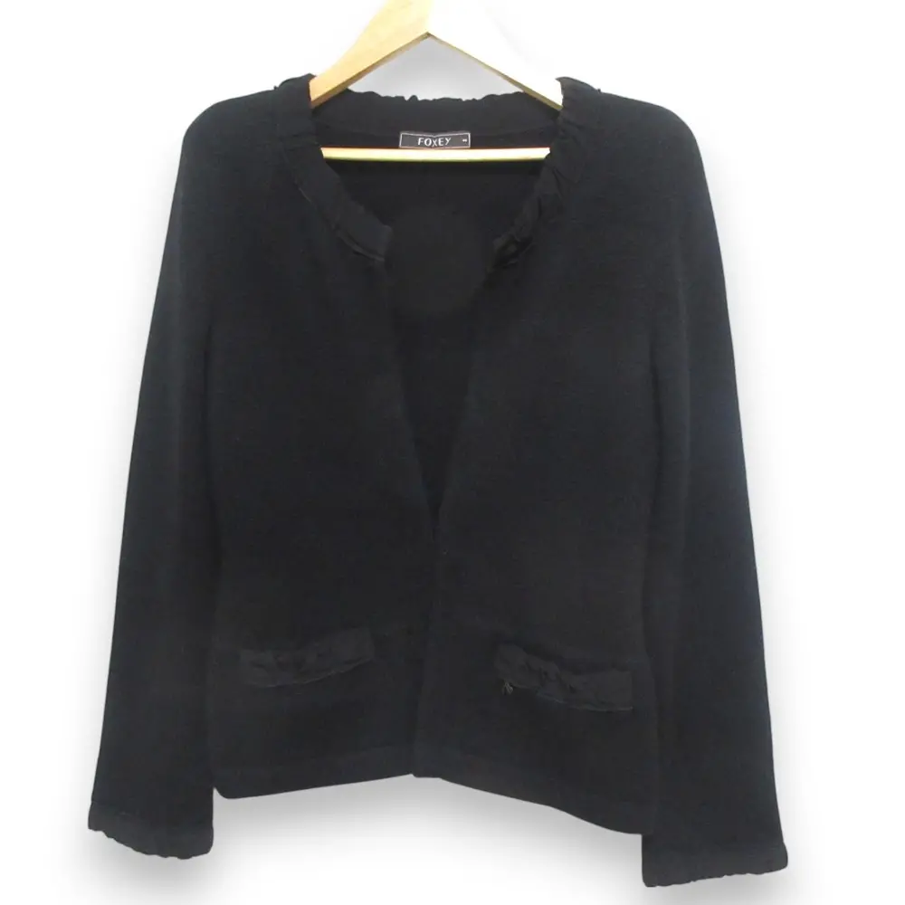 FOXY フォクシー カシミヤ100％ リッツジャケット ニット カーディガン 28078-KSJFF101NM サイズ40 ブラック