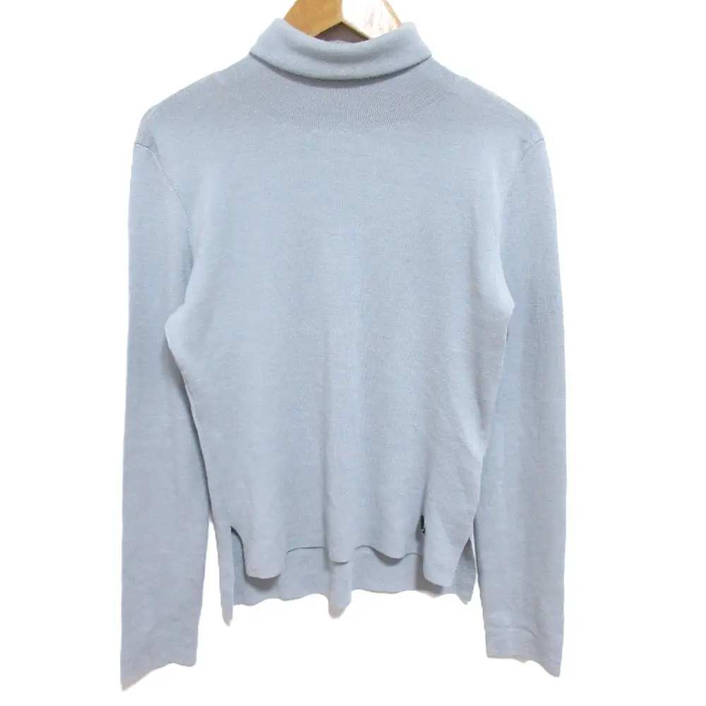 FOXEY フォクシー Wool Turtleneck Sweater 長袖 タートルネック プルオーバー ニット セーター 34841 サイズ40 ブルーグレー