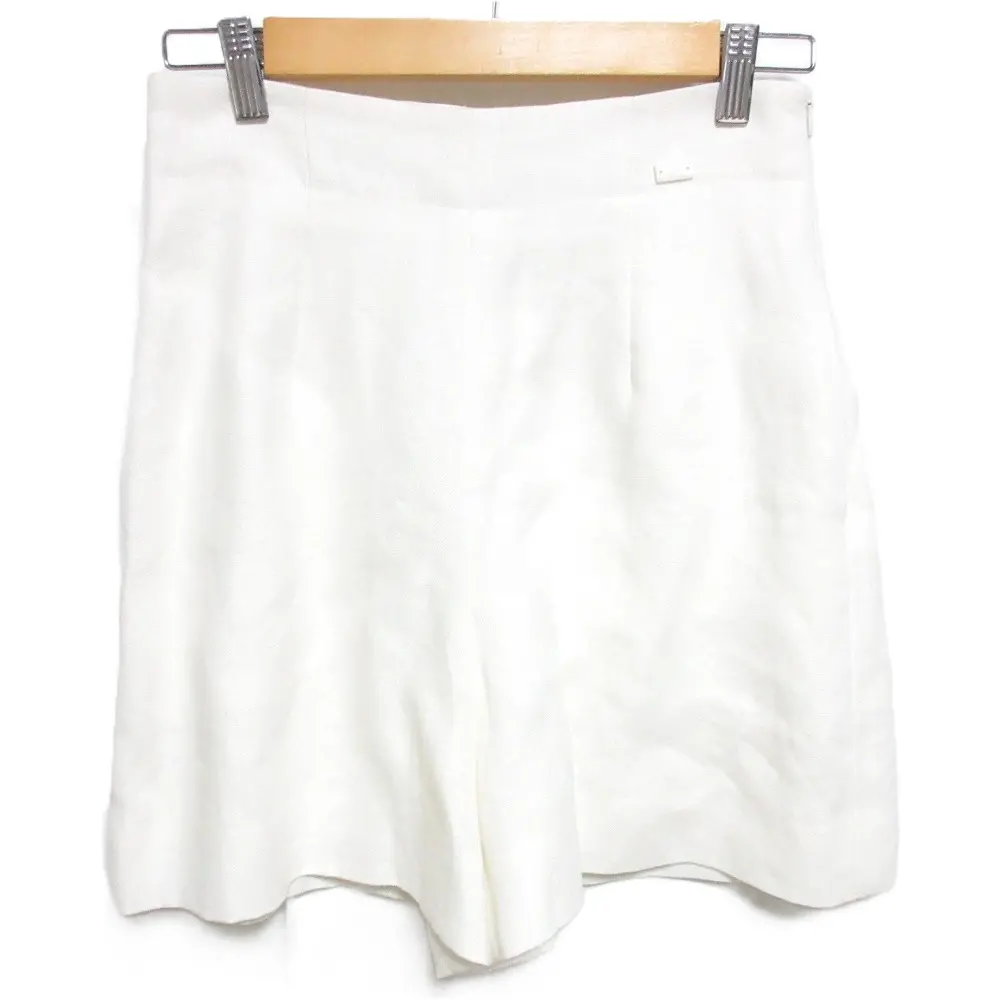 FOXEY フォクシー Pants Linen Short リネン100％ ワイド フレア ショートパンツ 39736 38 ホワイト