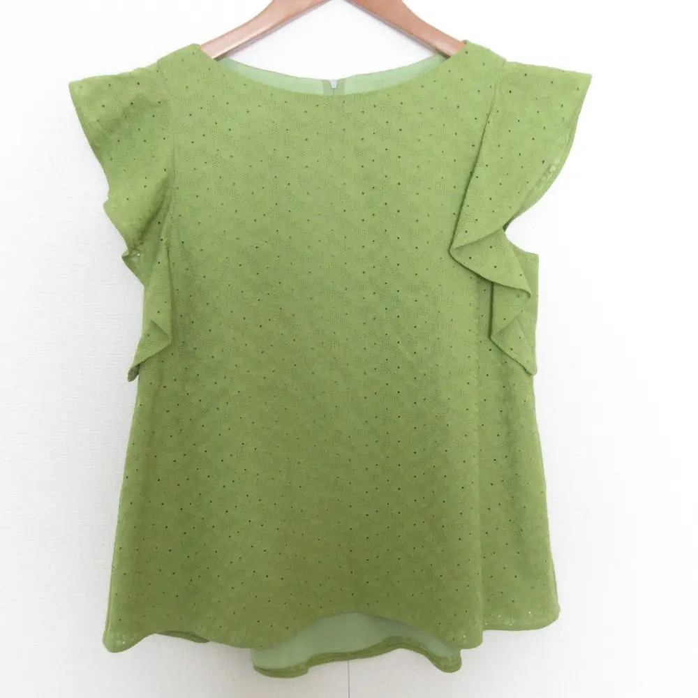 24SS FOXEY フォクシー Blouse Cascade ブラウス 44669 サイズ38 ピスタチオ グリーン