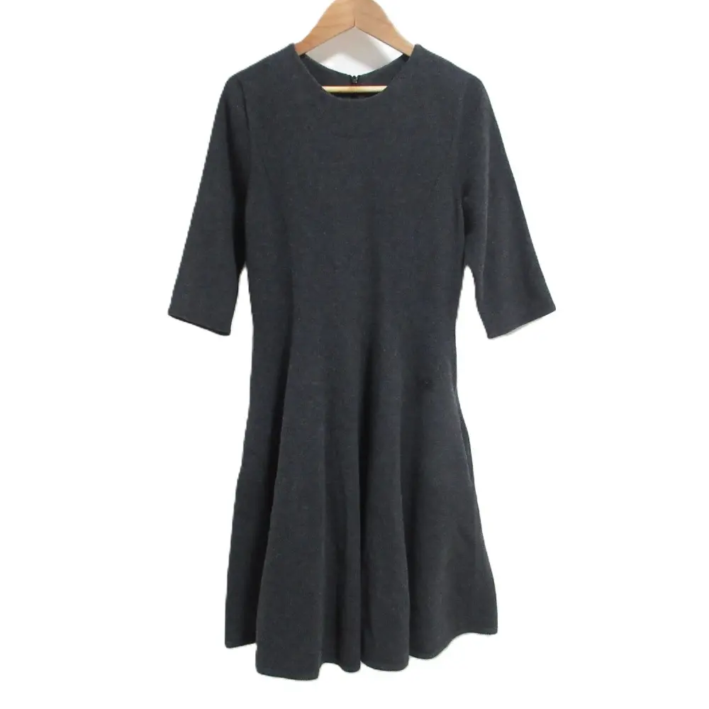 FOXEY フォクシー ハーフスリーブ ウールニットドレス フレアワンピース 34845 40 グレー