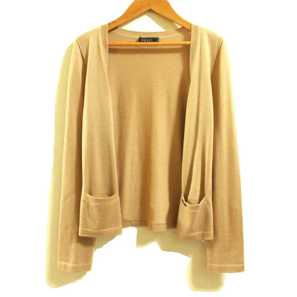 FOXEY フォクシー カシミヤ×シルク ニットカーディガン 29033 サイズ38 ベージュ