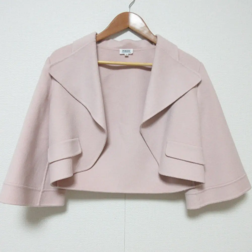FOXEY フォクシー カシミヤ100％ ダブルフェイス ショート丈 ジャケット 21120 サイズ38 ピンク