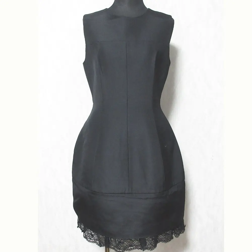 FOXEY フォクシー ウールシルク ヘムレース ノースリーブ ミニドレス ワンピース 31073 38 ブラック