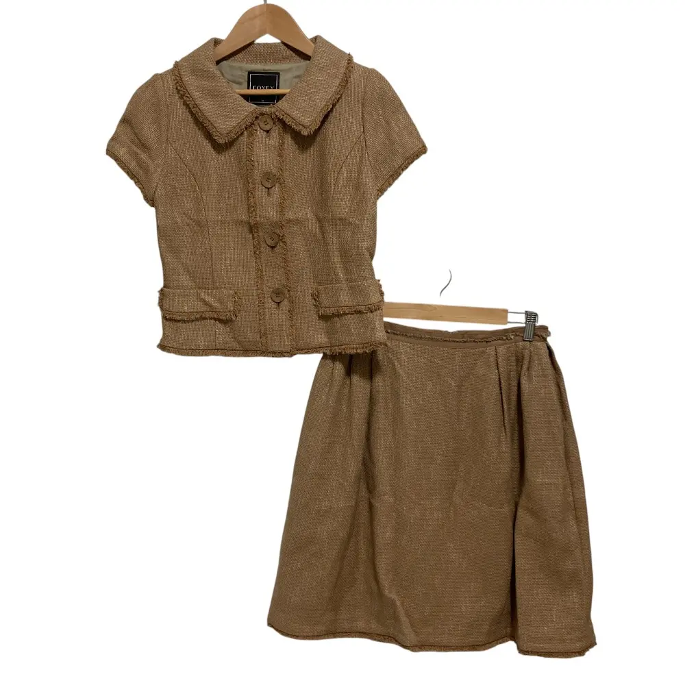 FOXY フォクシー ツイードジャケット スカート セットアップ サイズ40 ブラウン