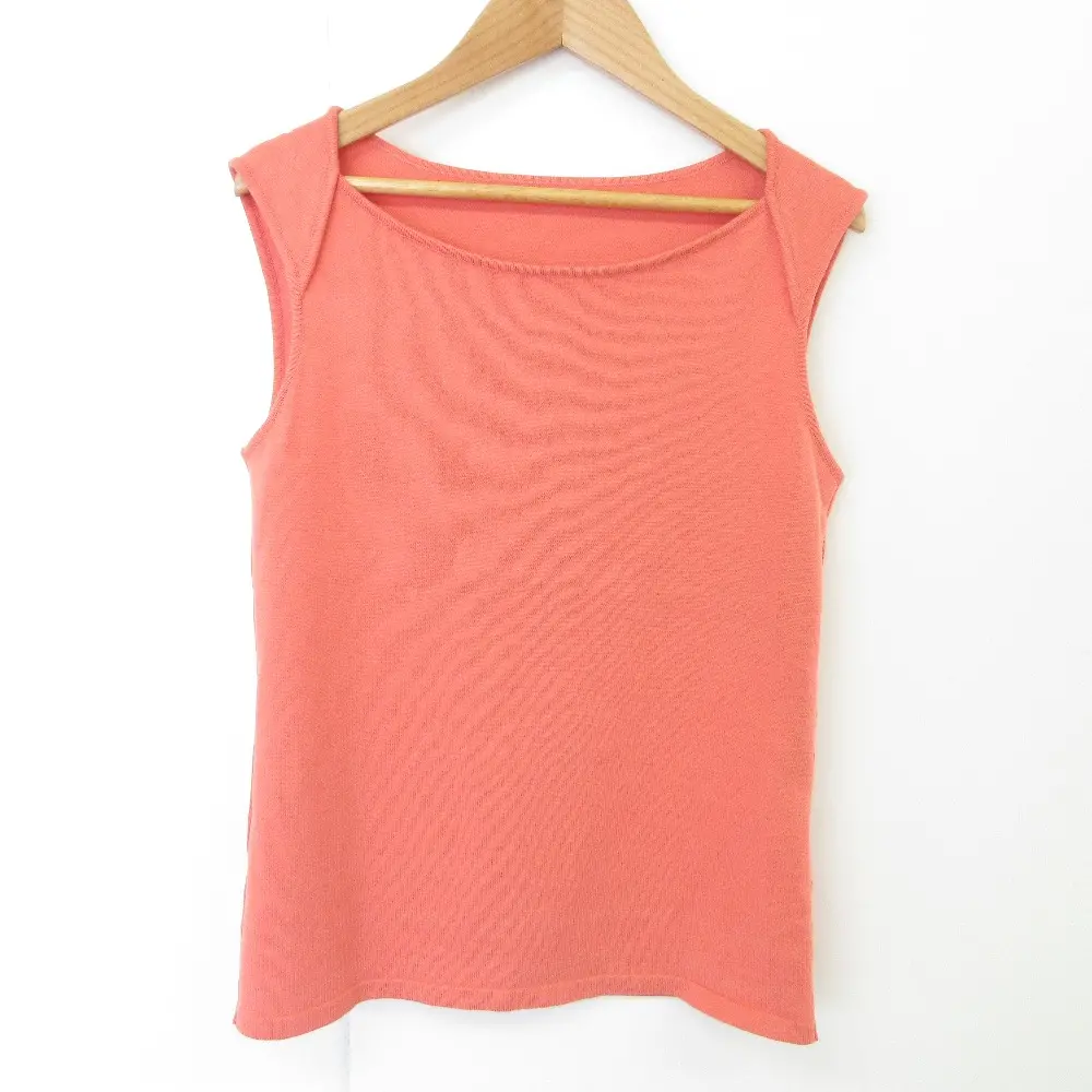 FOXEY フォクシー Knit Top Marigold ノースリーブ ニット 37647 サイズ40 コーラルピンク 