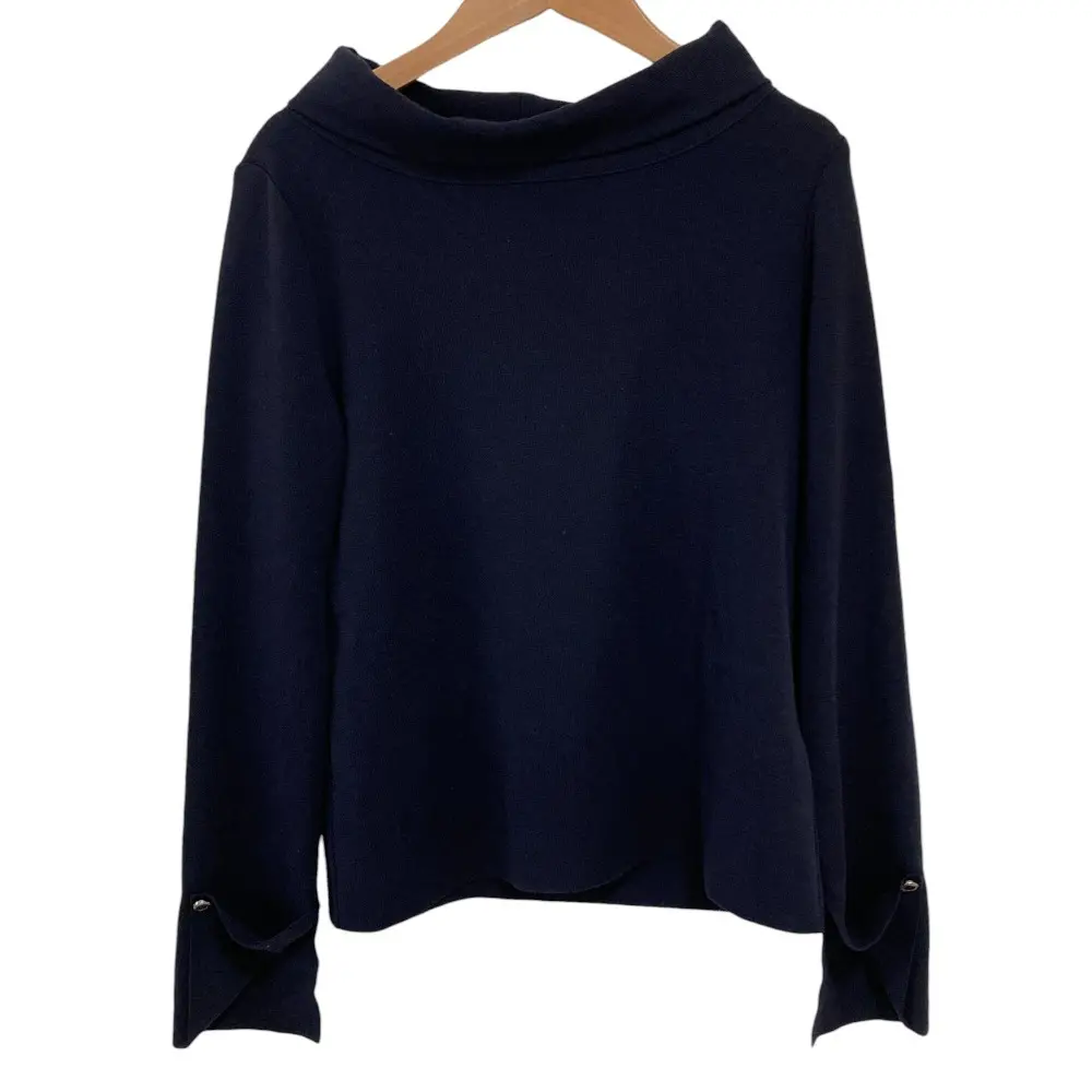 FOXEY フォクシー Bridget ブリジット グレースウール ボトルネック ニット プルオーバー セーター 37123 40 ネイビー