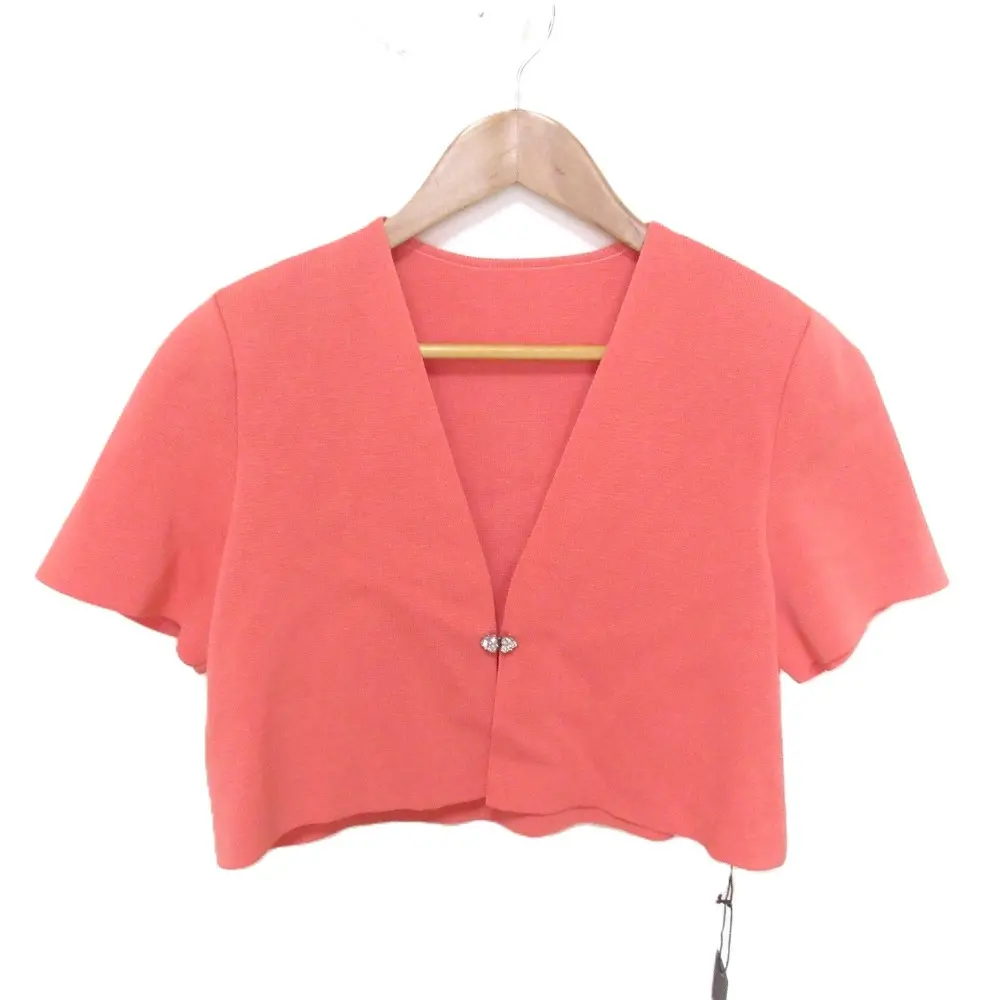 FOXY フォクシー 半袖 レディジュエルニットジャケット 37695 サイズ40 コーラルピンク