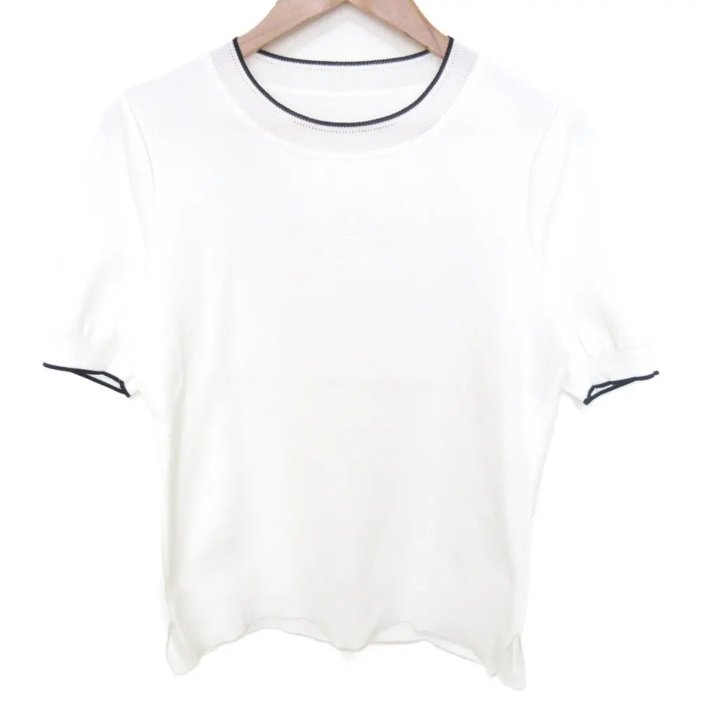 FOXEY フォクシー 2023年モデル NEROLIA 半袖 セーター ニット 43436 サイズ40 ホワイト