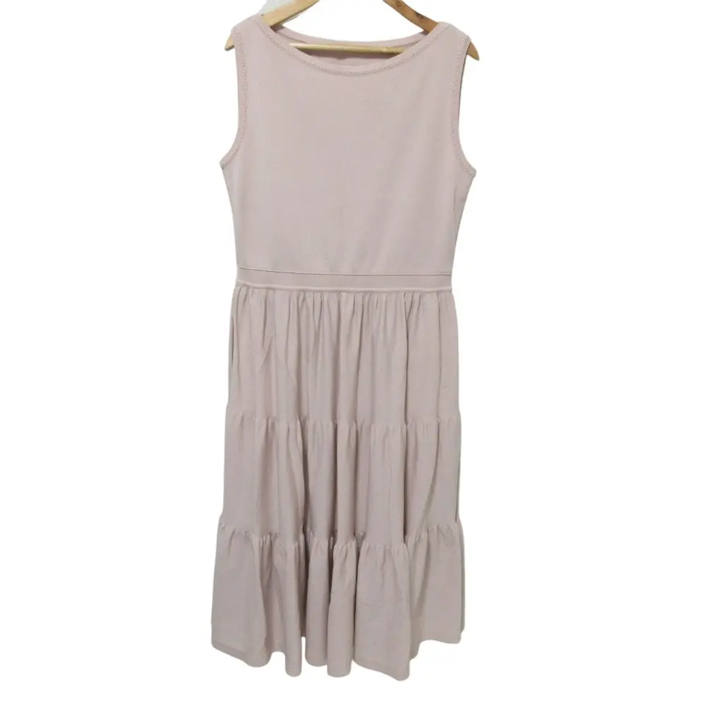 クリーニング済 FOXEY フォクシー ニットドレス スリール ノースリーブ ロング ワンピース 42850 サイズ40 ピンク