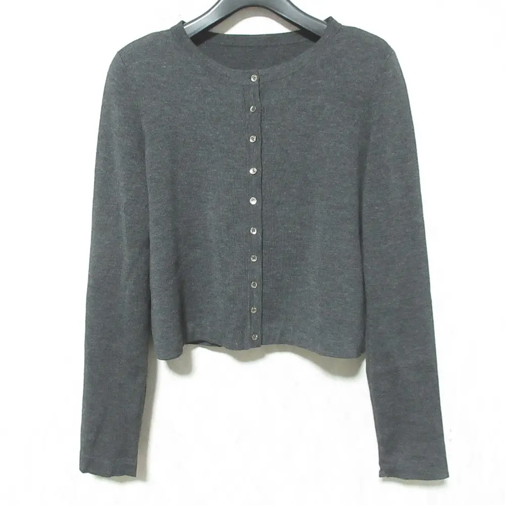 FOXEY フォクシー ウールニットカーディガン 33557 サイズ40 ダークグレー