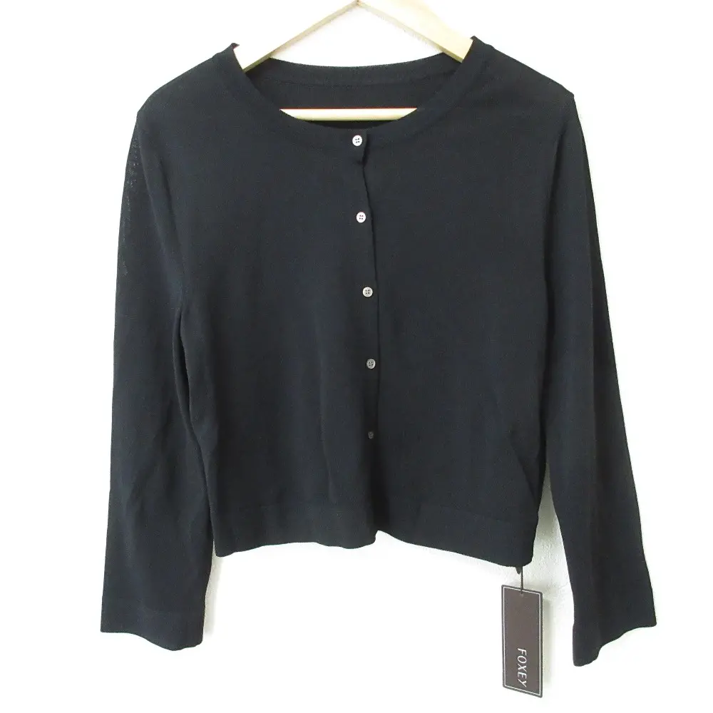 FOXEY フォクシー 2022年増産分 アッパースタンダード カーディガン 36823 サイズ40 ブラック