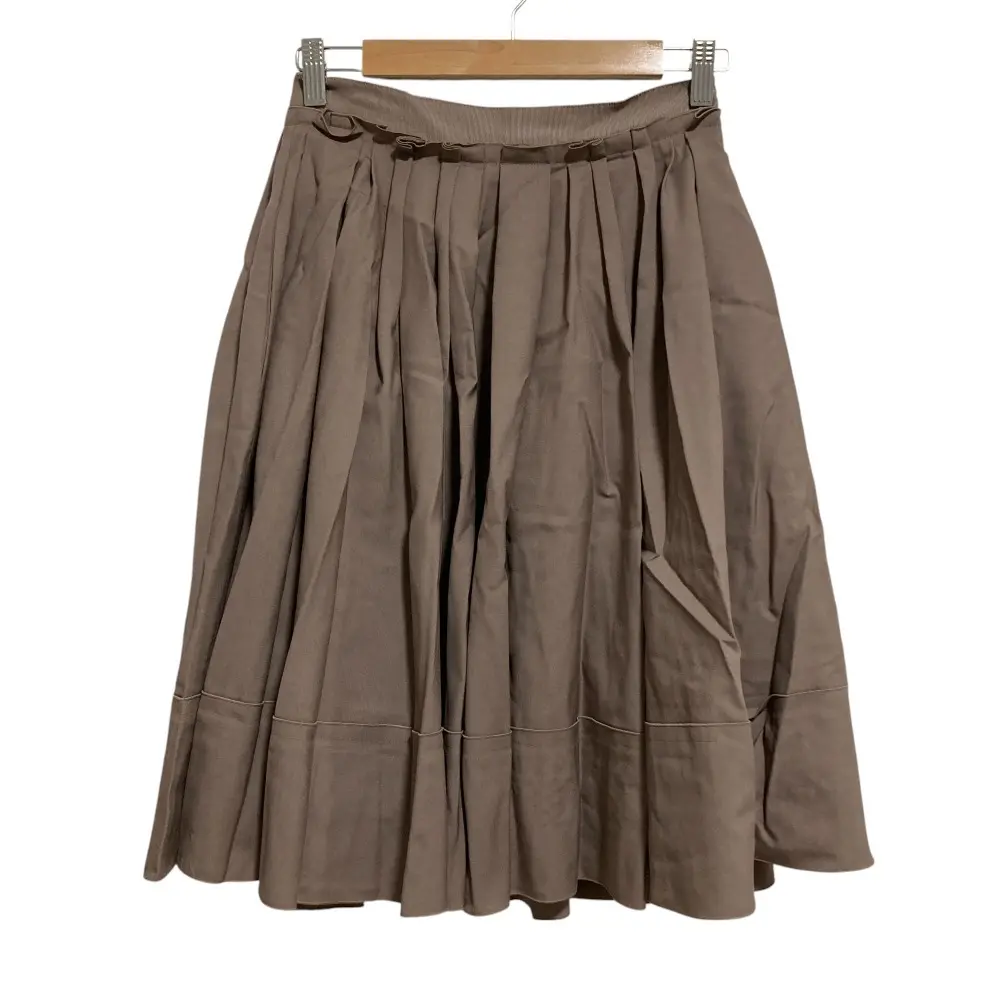 FOXEY フォクシー Skirt Waffle Tuck ワッフルタック ひざ丈 フレア スカート 39342 38 ベージュ