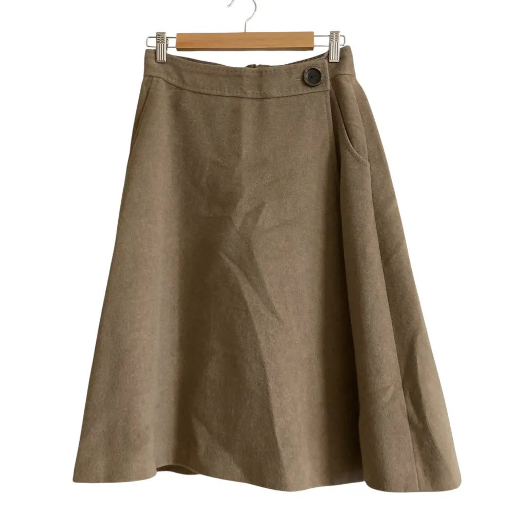 FOXEY フォクシー ダブルフェイス skirt ひざ丈 フレア スカート 39090 サイズ40 モカブラウン