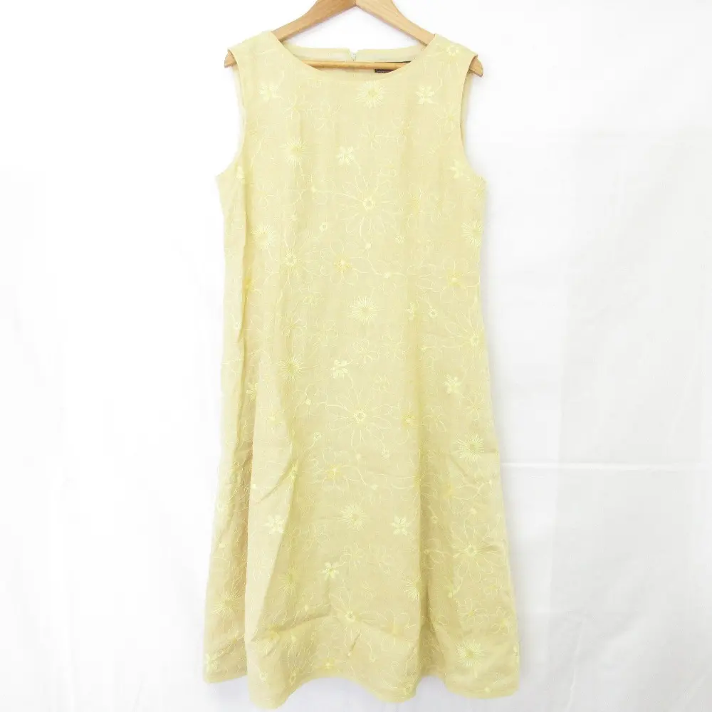 FOXEY フォクシー Dress Bloom ノースリーブ ドレス ワンピース 42164 サイズ40 イエロー