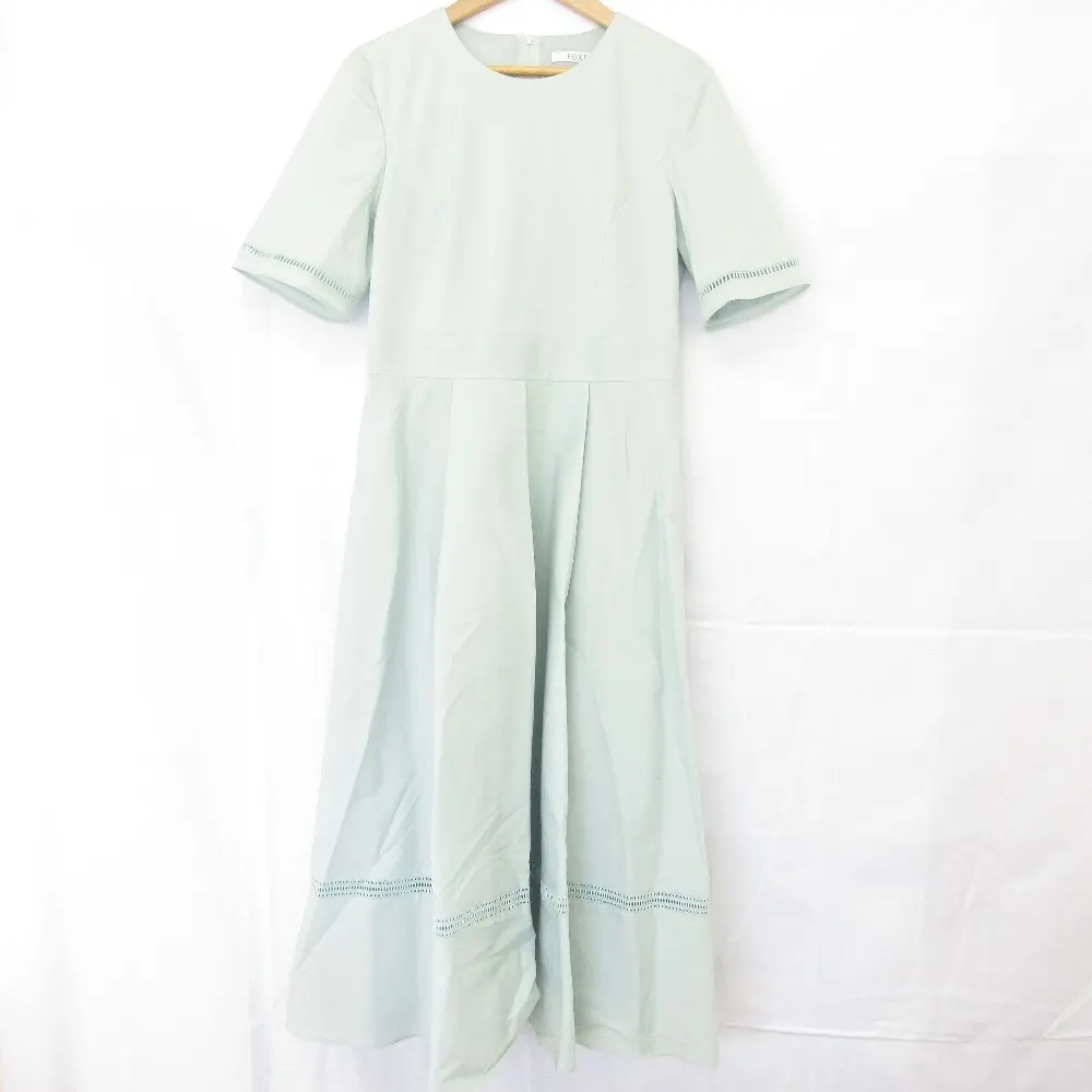 FOXEY フォクシー 2023年モデル Dress L’atelier 半袖 フレア ドレス ワンピース 43709 サイズ38 ライトブルーの買取実績【2025年5月買取】