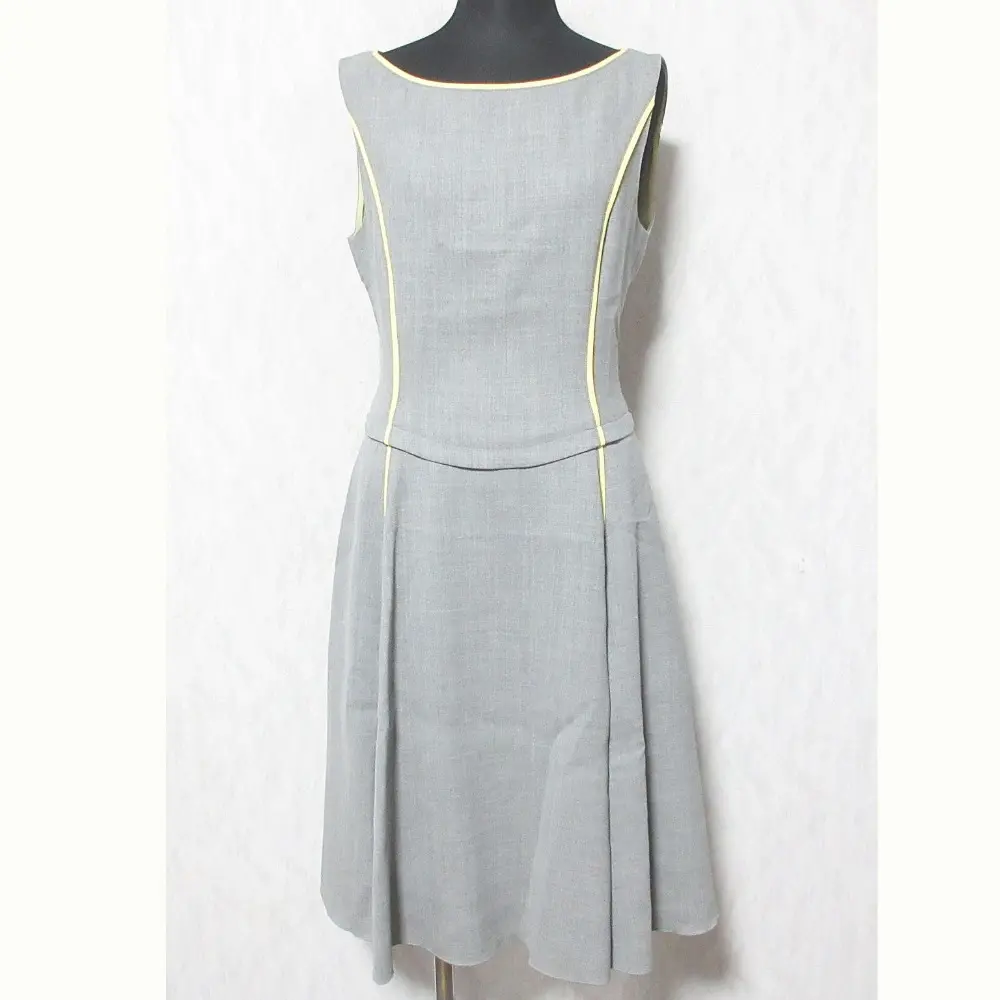 FOXEY フォクシー ノースリーブ ワンピース 29539 サイズ38 グレー イエロー