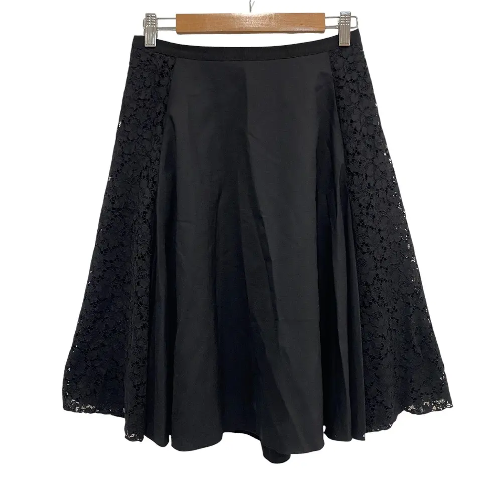 FOXEY フォクシー Skirt Parisienne レースコンビ フレアスカート 39321 サイズ40 ブラック