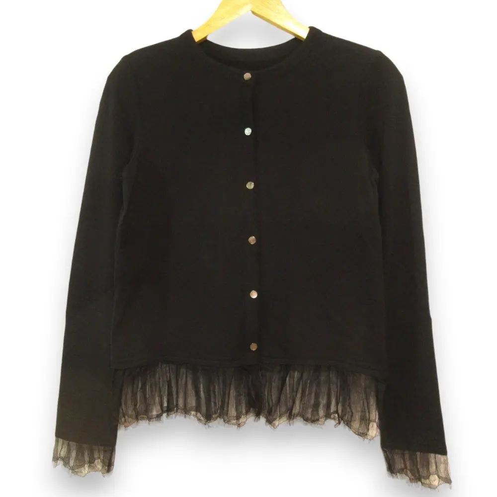 FOXEY フォクシー Dallas フェイクパール装飾 Vネック クロップド