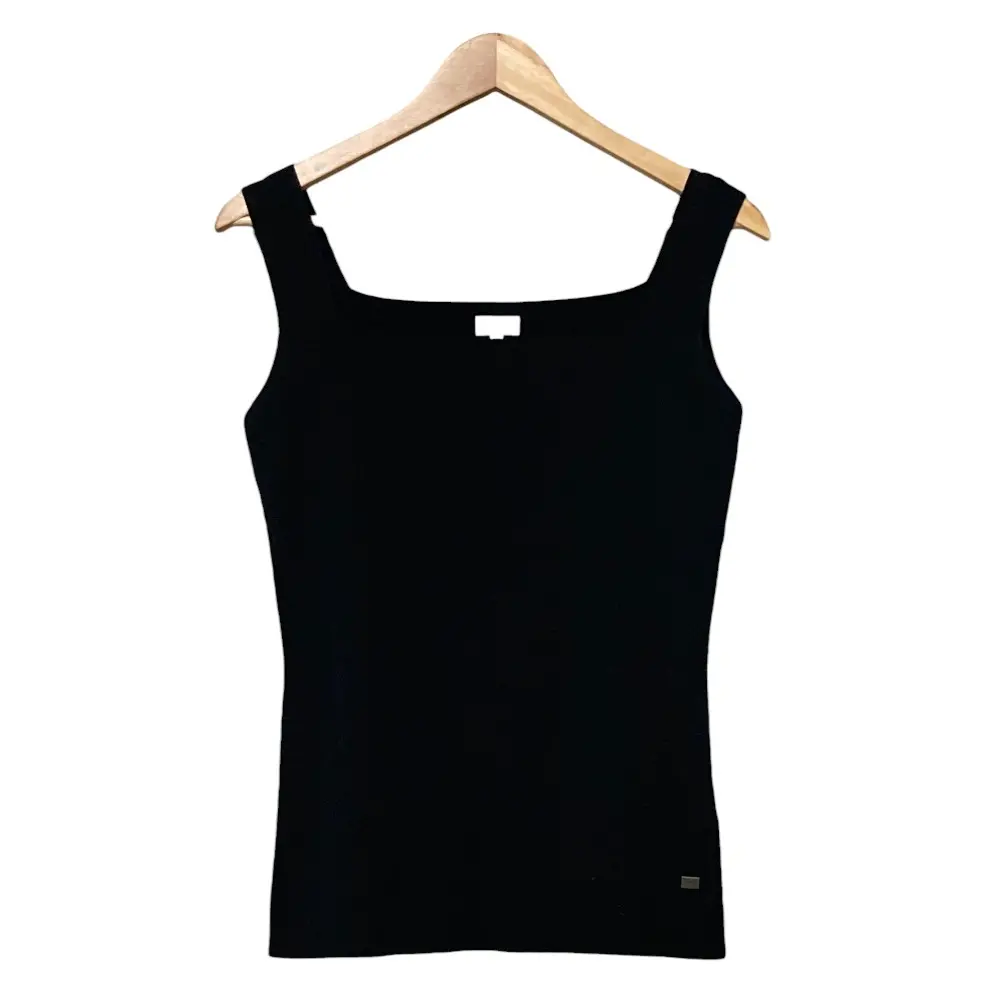 FOXEY フォクシー スクエアネック ニット タンクトップ カットソー 23107 サイズ42 ブラック