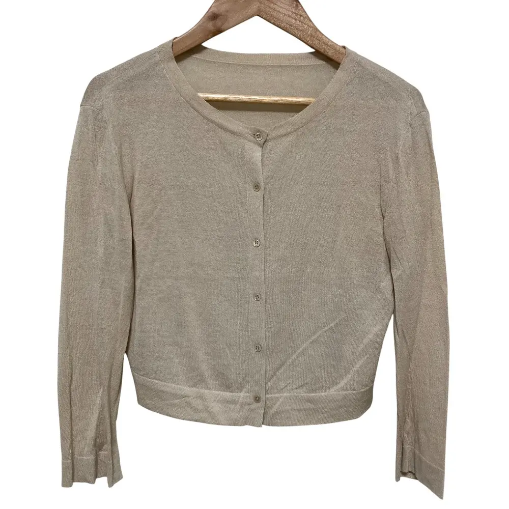 FOXEY フォクシー シルクコットン クロップド ニット カーディガン ボレロ 38354 サイズ38 ベージュ