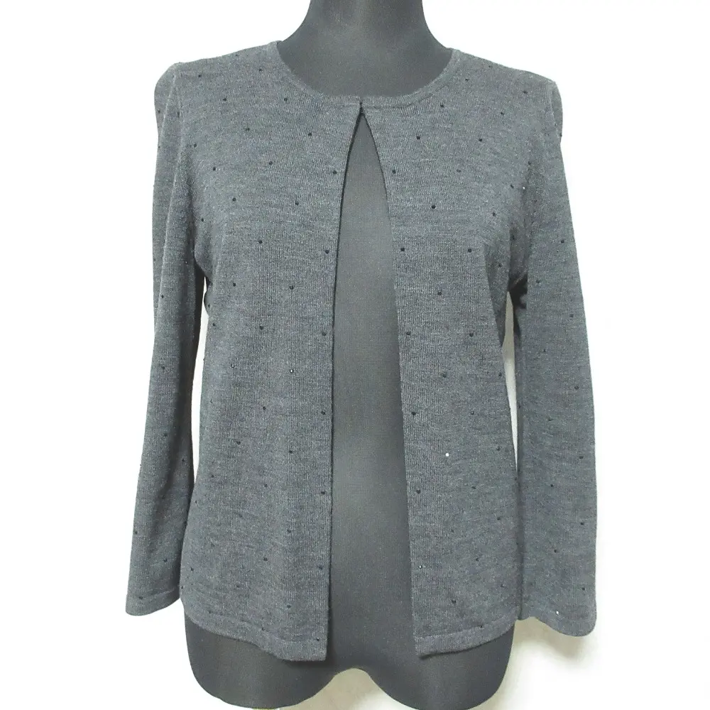 FOXEY フォクシー ラインストーン ニット カーディガン 29281 40 グレー