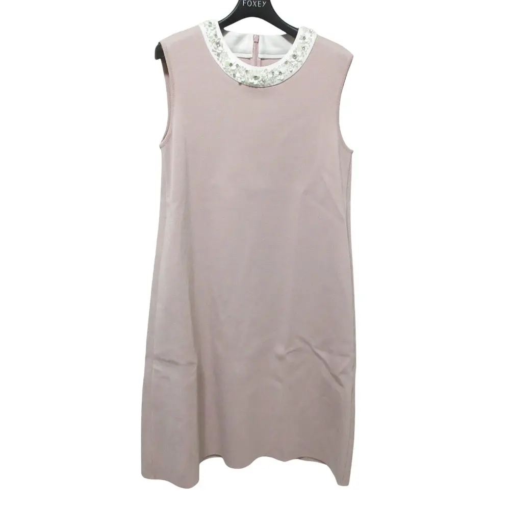 FOXEY フォクシー GARLAND ノースリーブ ニットドレス ワンピース 42316 40 ピンク