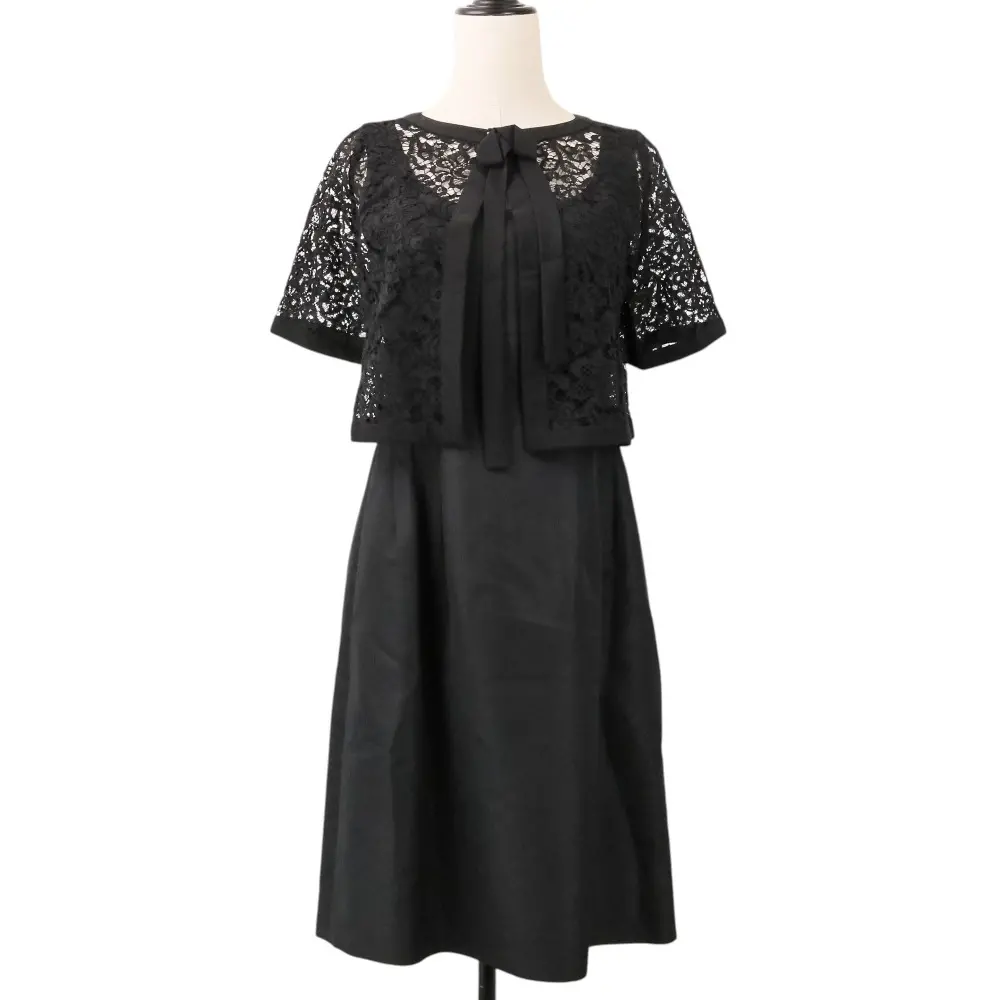 FOXEY フォクシー FRAGONARD レース ボレロ付ワンピース セットアップ 33914 サイズ38 ブラック