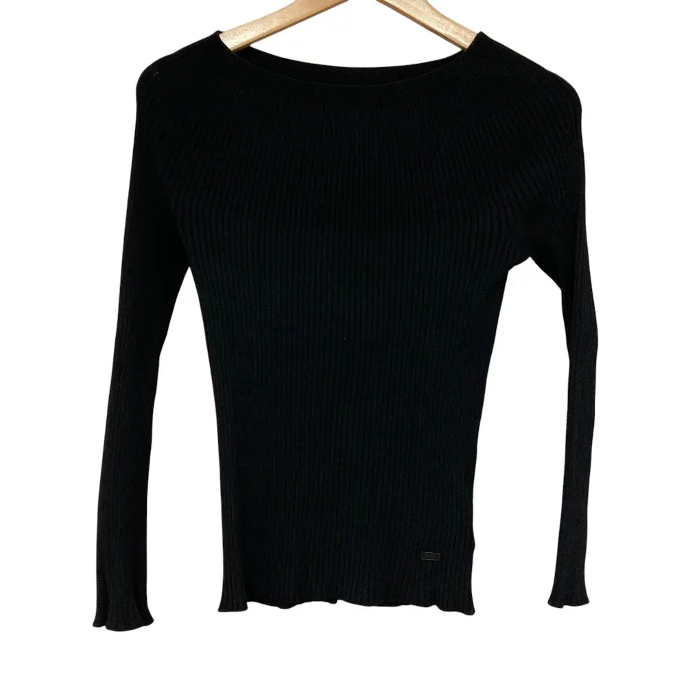 FOXEY フォクシー Knit Tops Moon Light リブニット カットソー セーター 37286 40 ブラック