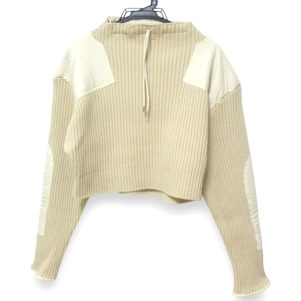 FUMIKA UCHIDA フミカウチダ RIB KNIT PATCHED CROPPED SWEATER クロップド ニット セーター FU-Q-KT006 サイズ36 アイボリー
